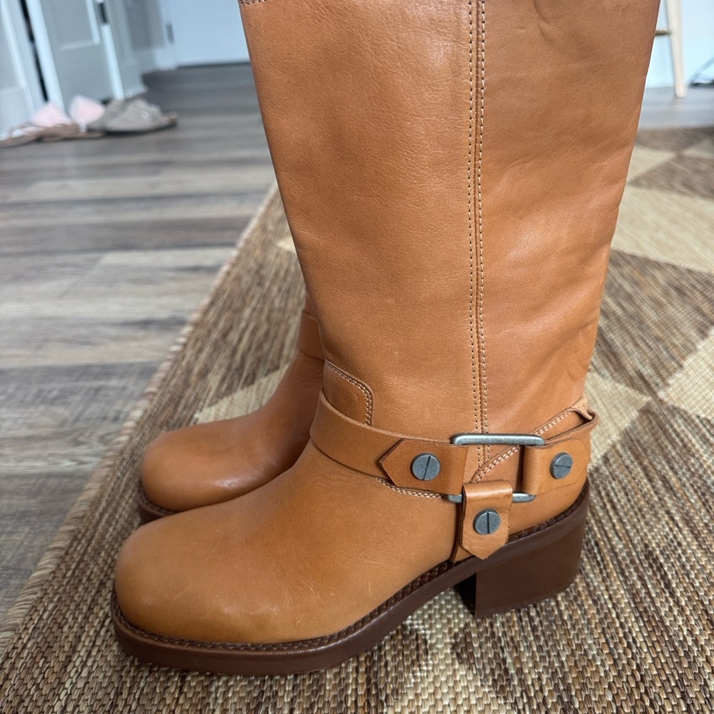 Tan Leather Women's Boots - Picture 3 of 3